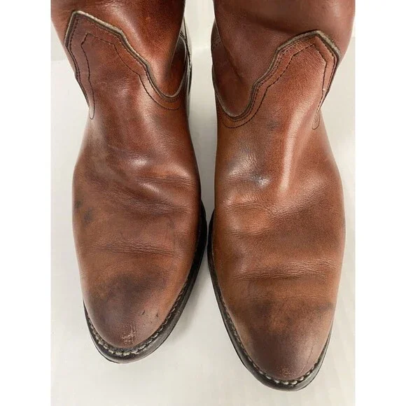 Vintage Mason Western Brown Leather Cowboy Boot Size 10 - 10.5 USA